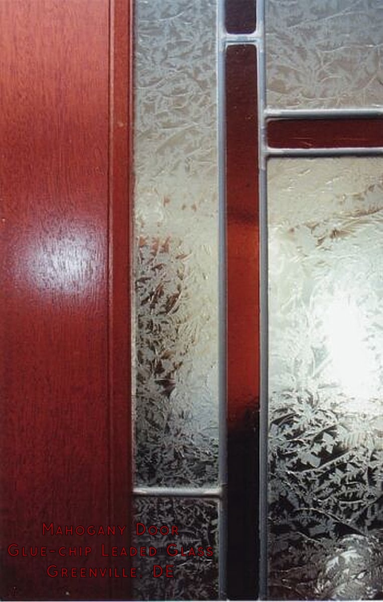 Mahogany Door, Glue-chip Leaded Glass, Greenville, DE